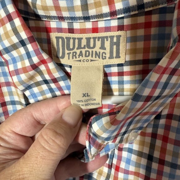 Duluth Trading Co. Long Sleeve Striped Button Front Shirt Mens XL Multicolor Cas - Picture 12 of 13